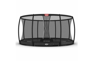 Trampolin BERG Elite InGround 430 Grau + Sicherheitsnetz Deluxe