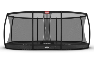 Trampolin BERG Grand Champion InGround 520 Grey + Sicherheitsnetz Deluxe