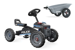 AKTION BERG Pedal-Gokart Buzzy Police + Anhänger Trailer S -50%